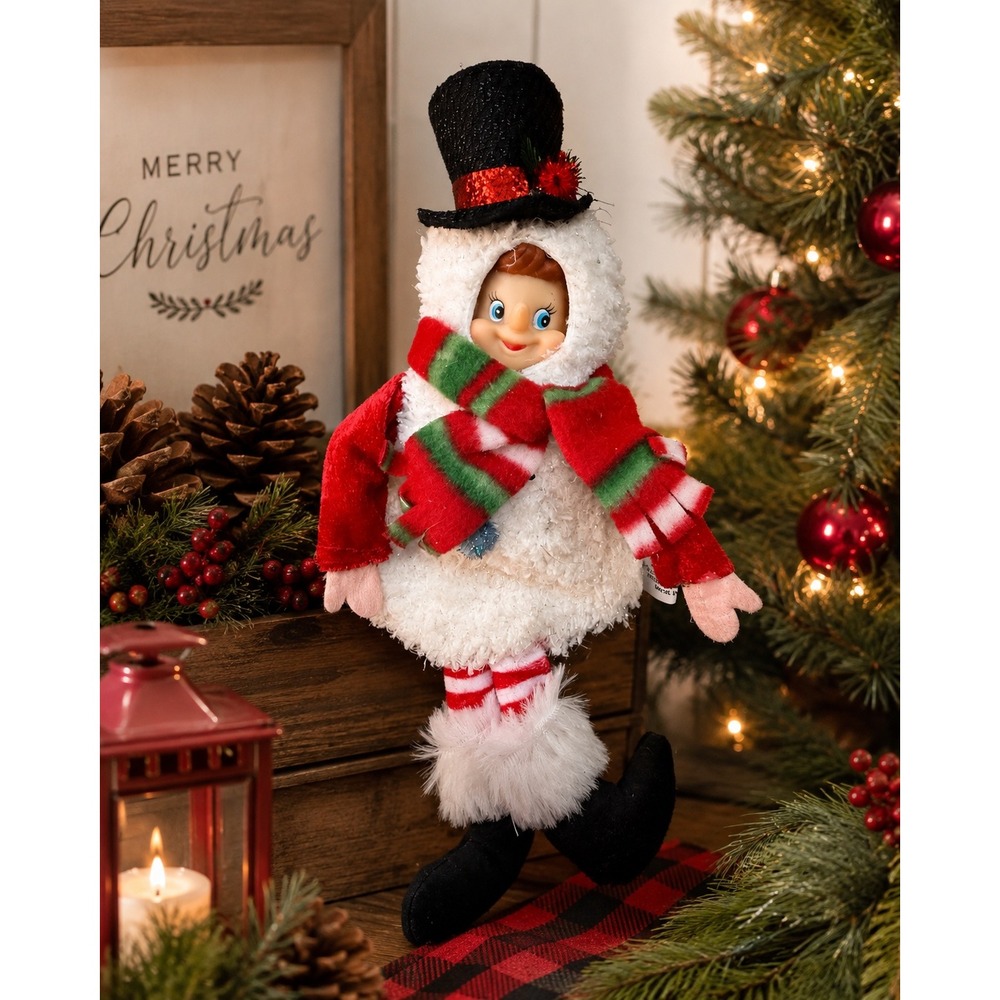 Hobby Lobby Christmas Snowman Elf Shelf Sitter Decor Red Green White HL9181707